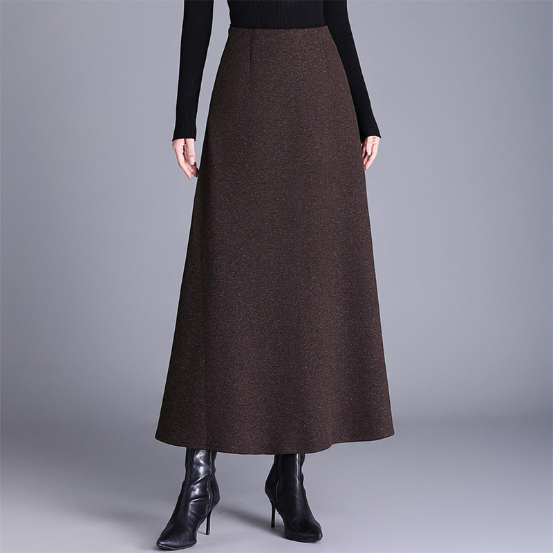 Elegant women's maxi skirt, perfect for office wear or chic casual outfits. Long, flowing and comfortable fall fashion.