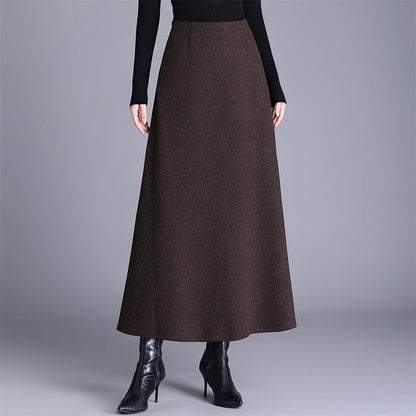 Elegant women's maxi skirt, perfect for office wear or chic casual outfits. Long, flowing and comfortable fall fashion.