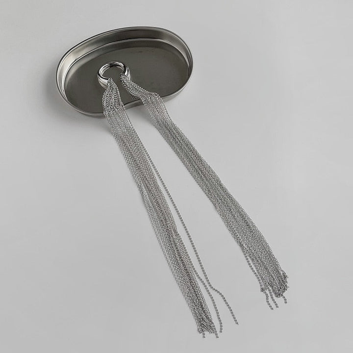 Elegant metal hair clip for women, adorned with stylish tassels. A chic and fashionable hair accessory.