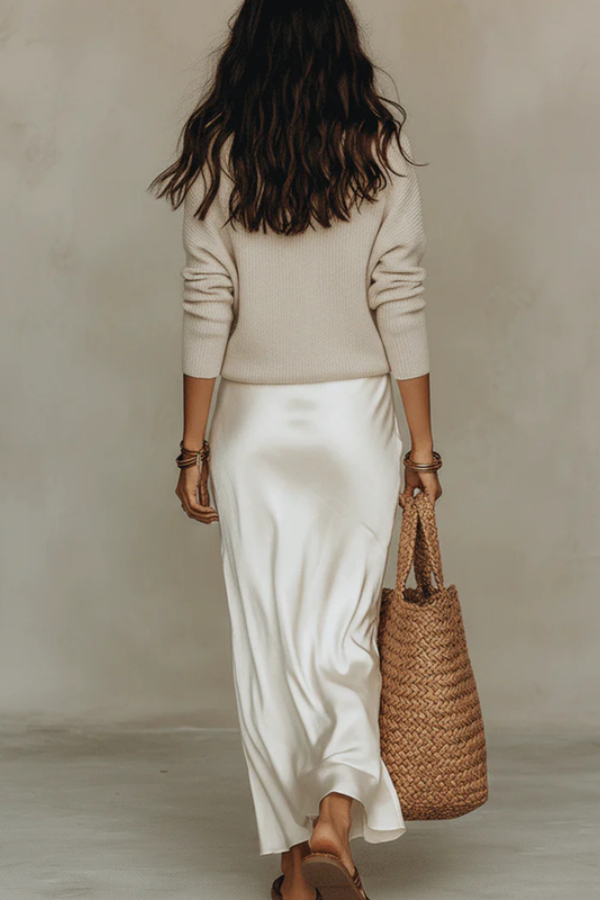 Comfortable two-piece women's midi dress & sweater set, perfect for versatile day-to-night styling.