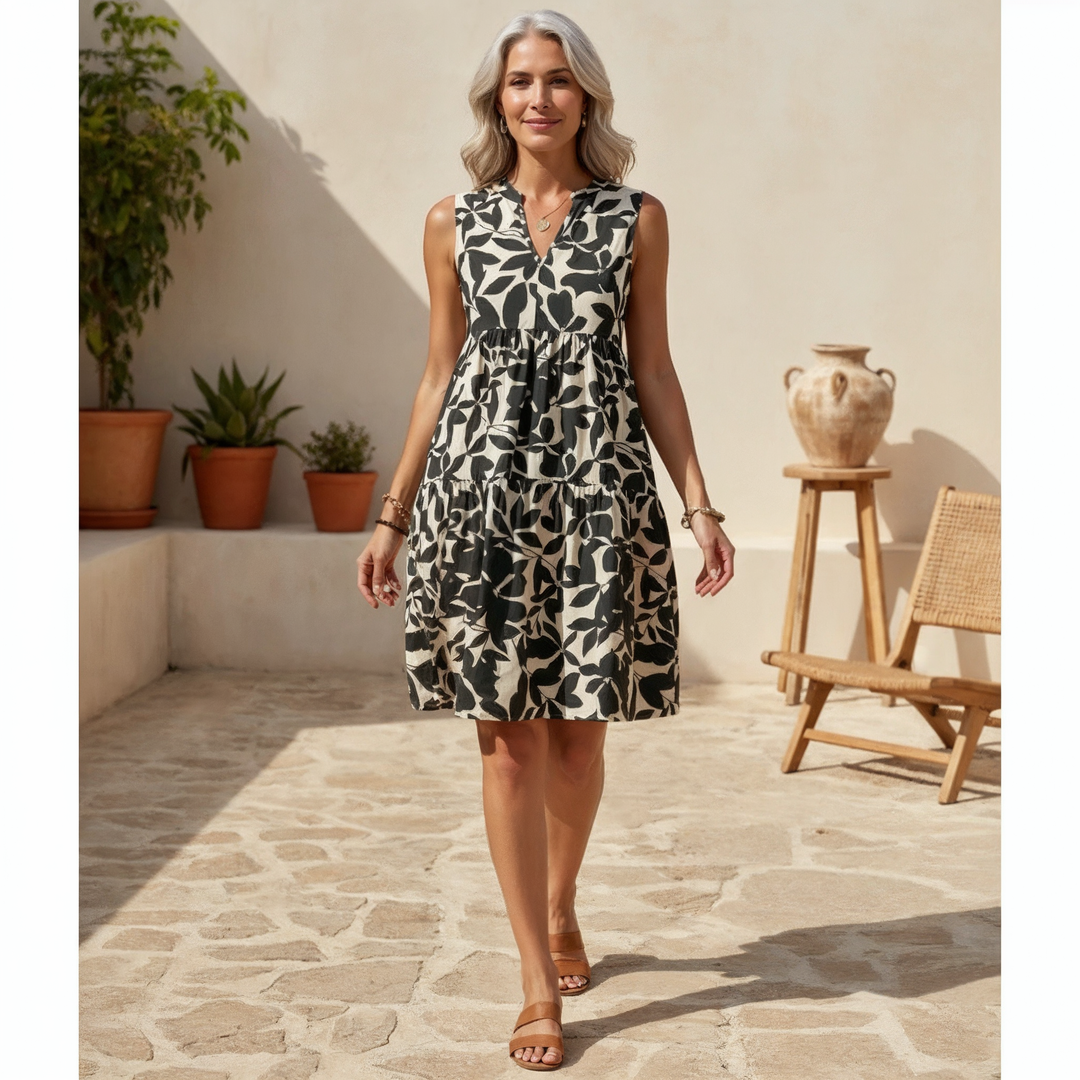 Elegant women's midi dress, timeless style & comfort. Perfect for spring/summer fashion.