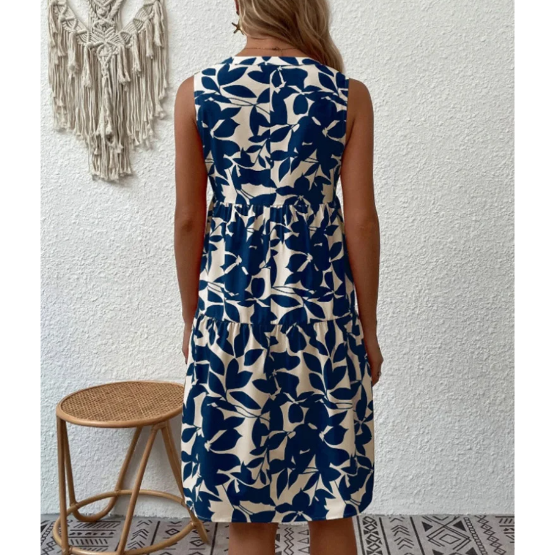 Timeless women's elegant midi dress, comfortable for summer & spring. Versatile for casual or party fashion.