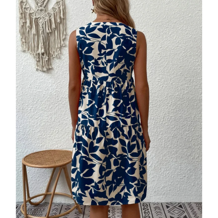 Timeless women's elegant midi dress, comfortable for summer & spring. Versatile for casual or party fashion.