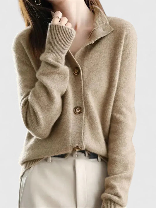 Elegant women's open front cardigan sweater, perfect for versatile layering and chic style.