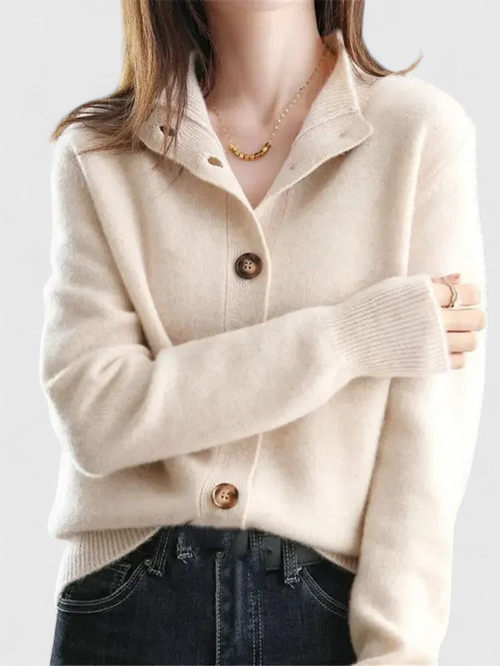 Chic women's open front cardigan sweater, offering everyday comfort and sophisticated style.