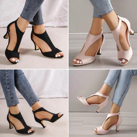 Versatile women's cushioned high heels, orthopedic design ensuring comfort for dressy or professional outfits.