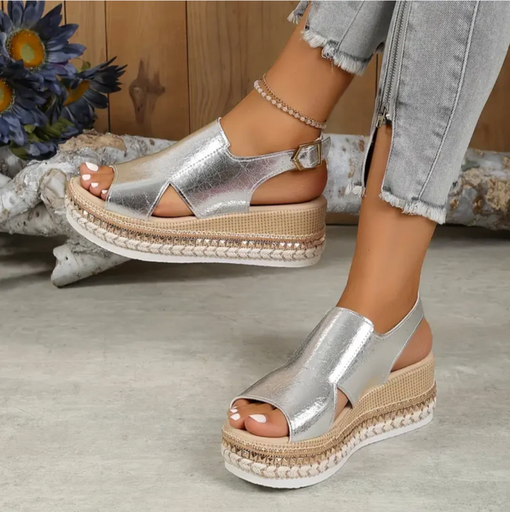 Fashionable women's heeled orthopedic sandals, blending elegant style with crucial foot health support.