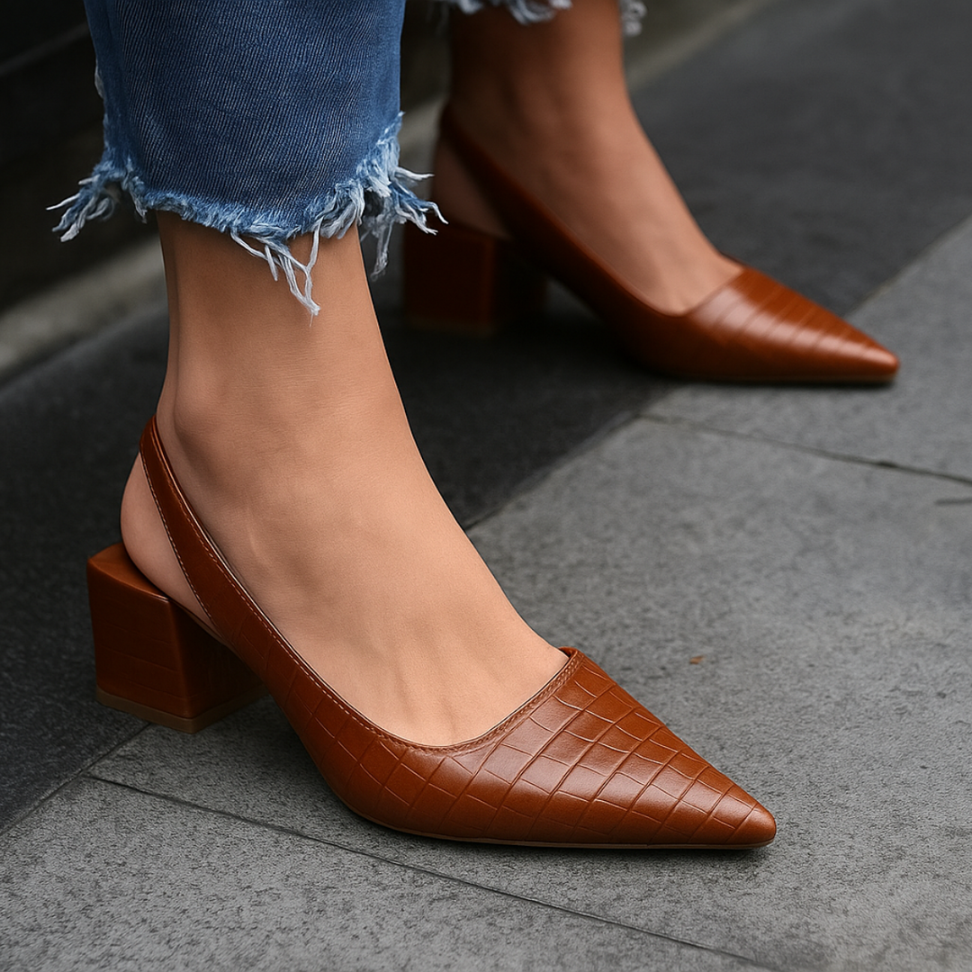 Stylish women's orthopedic heels with arch support. Comfortable, lightweight loafers for elegant everyday wear.