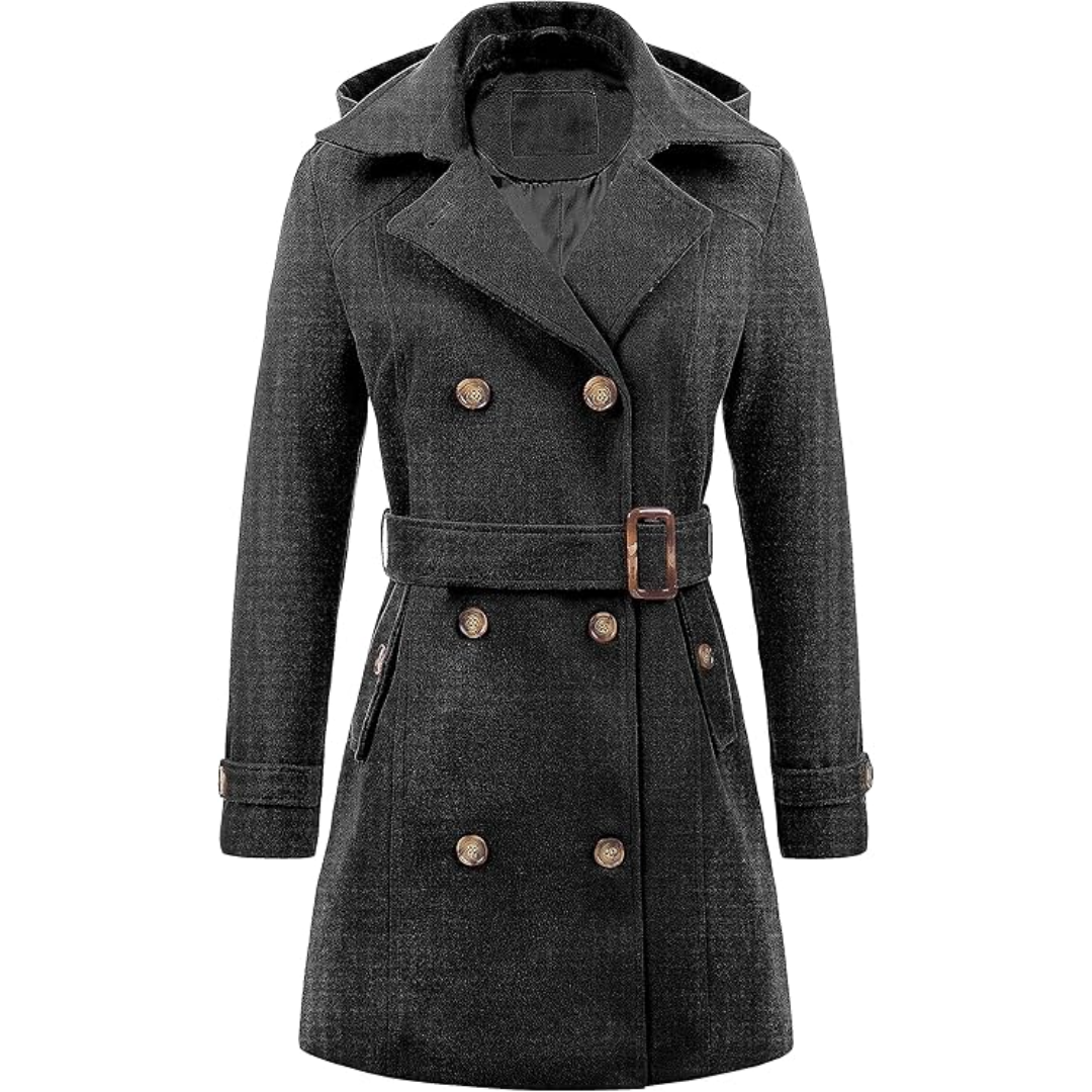 Warm & stylish women's hooded trench coat, padded for ultimate winter comfort.