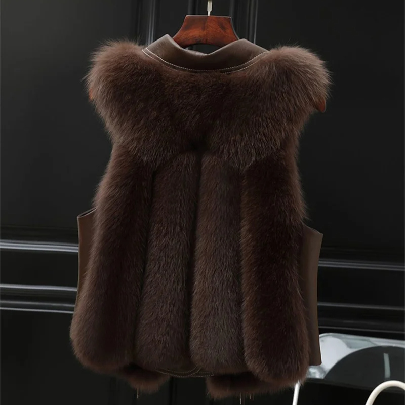 Modern women's plush gilet, perfect for adding a touch of luxury to your winter wardrobe. Warm vest.