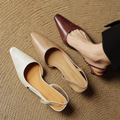 Premium women's elegant pointed toe heels. Comfortable slip-on design & classic low heel. Ideal for dress & work.