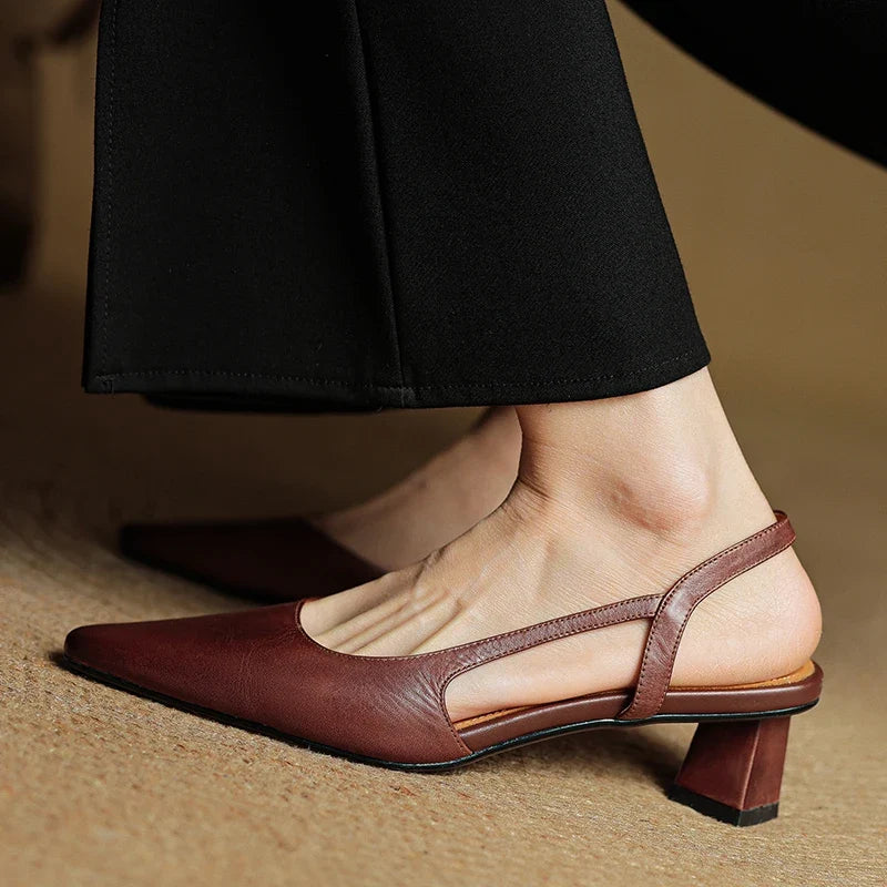 Cushioned women's pointed toe heels, perfect for all-day comfort & workwear. Elegant slip-on style dress shoes.