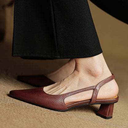 Cushioned women's pointed toe heels, perfect for all-day comfort & workwear. Elegant slip-on style dress shoes.