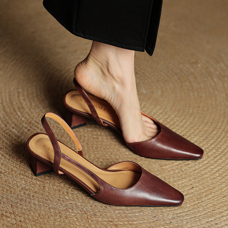 Classic women's elegant pointed toe heels. Versatile dress shoes for work or special occasions. Comfortable low heel.