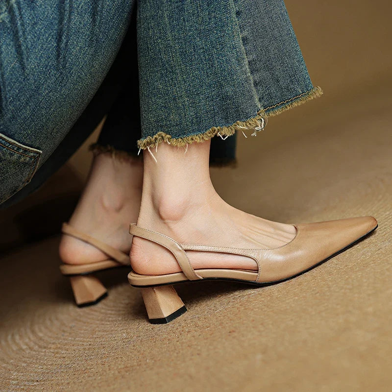 Chic women's dress shoes. Elegant pointed toe heels perfect for evenings or special events. Comfortable low heel.