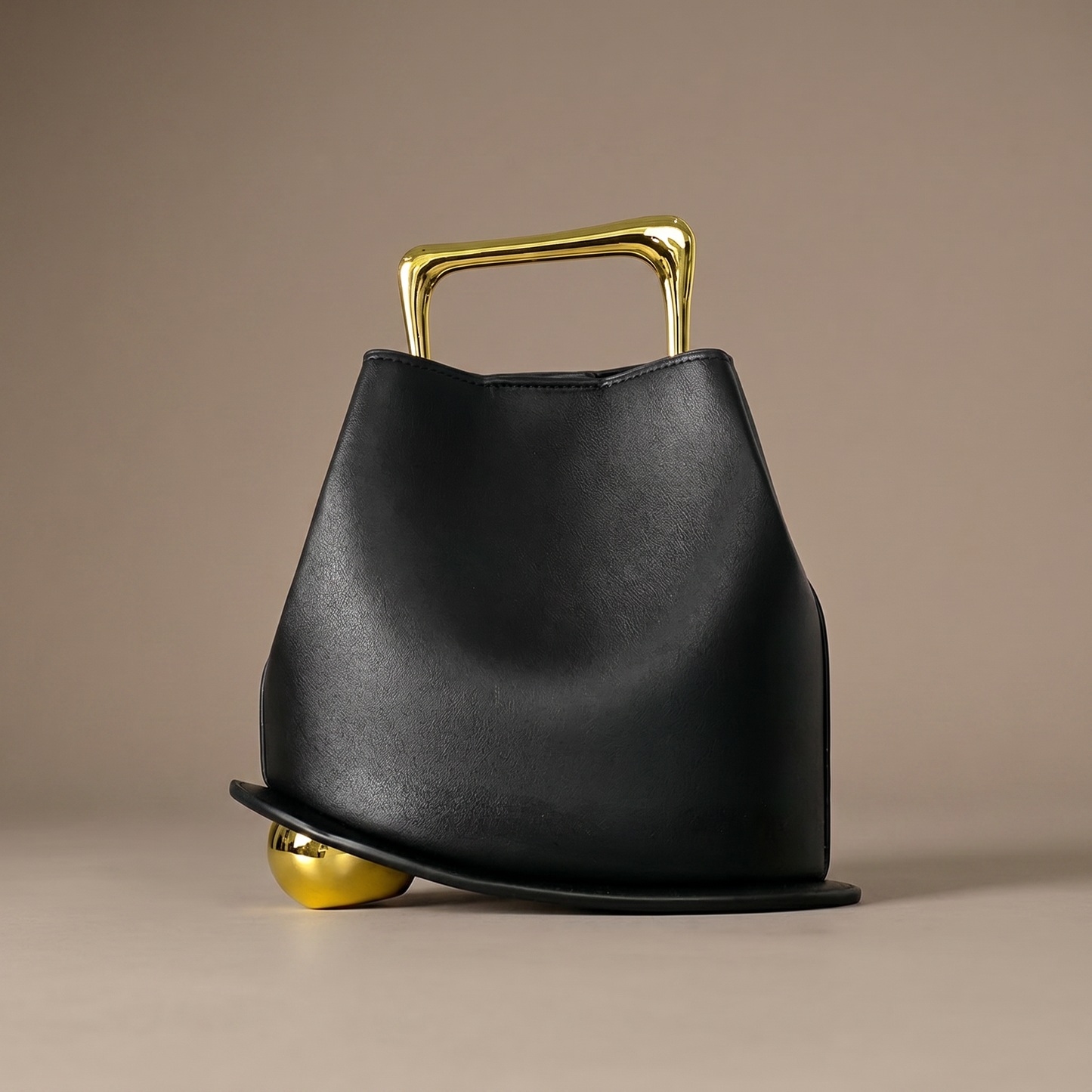 Chic red PU leather bucket handbag, a sophisticated women's bag for daily elegance.