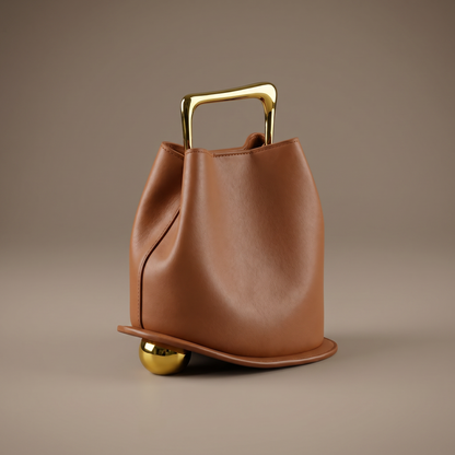 Fashionable women's PU leather bucket bag in green, an elegant and practical everyday handbag.