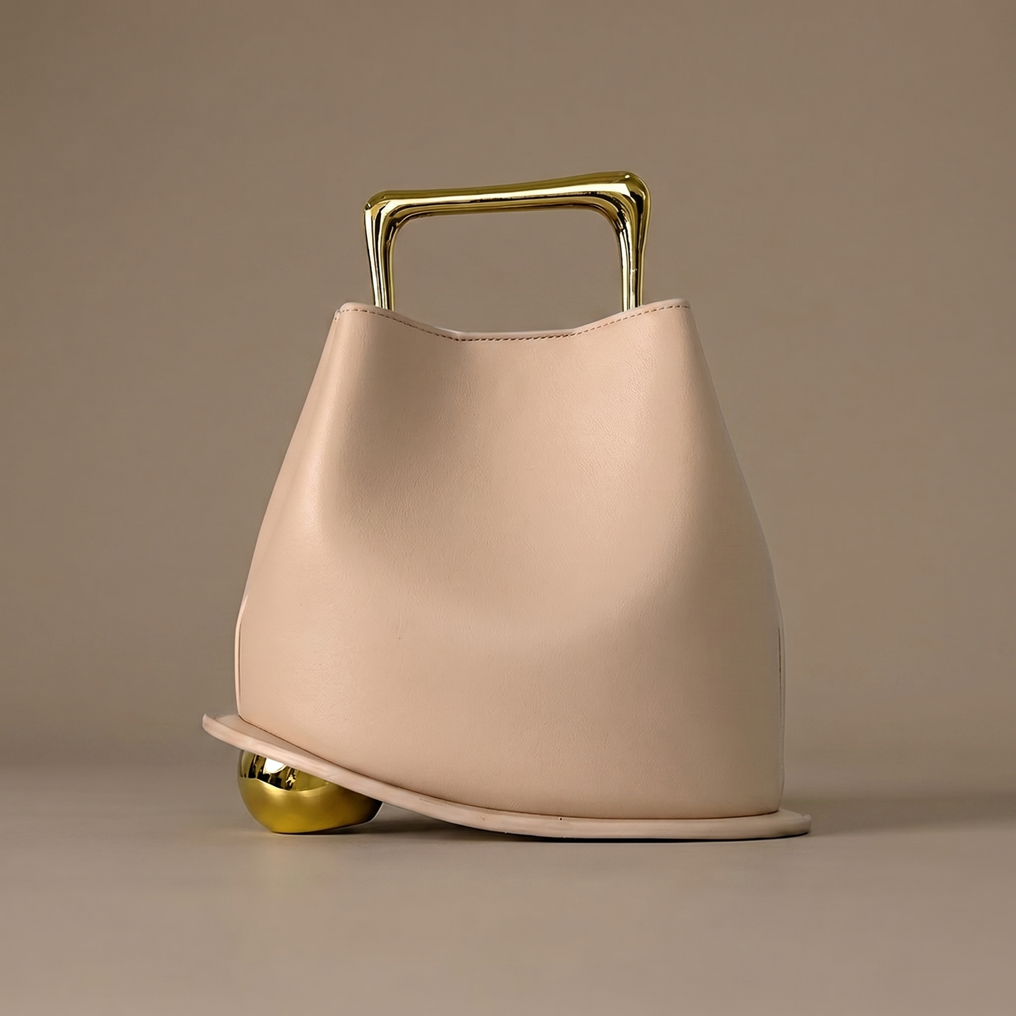 Sophisticated PU leather bucket bag in various colors like brown & orange, an elegant women's accessory.