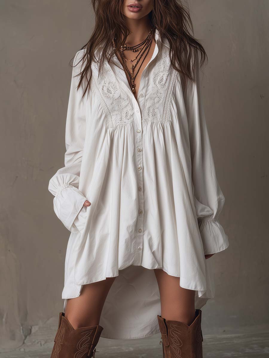 Elegant women's retro long-sleeve dress with an irregular hem, perfect for vintage-inspired occasion wear.