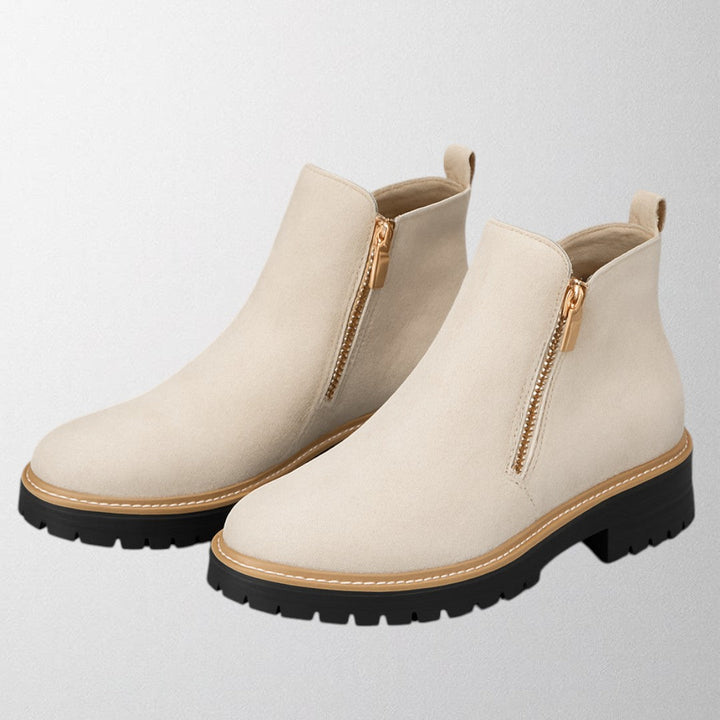 Smart women's round toe side zip shoes offering comfort & style for office, casual, & elegant evening ensembles.