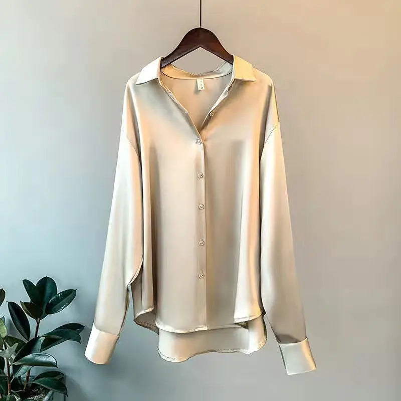 Stylish Satiana women's blouse shirt. Perfect long sleeve casual top for effortless everyday wear & versatility.