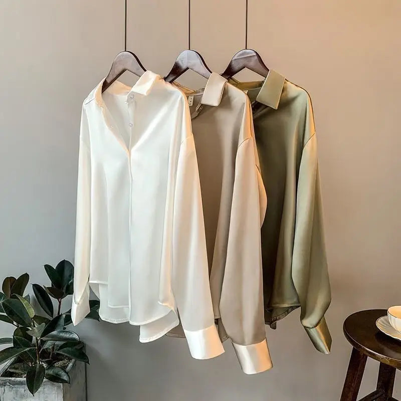 Women's Satiana long sleeve blouse. A chic & elegant shirt, versatile for casual fashion or professional workwear.