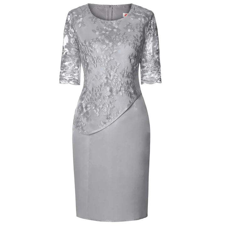 Pink women's short sleeve midi dress, featuring a chic and flattering design for sophisticated fashion.