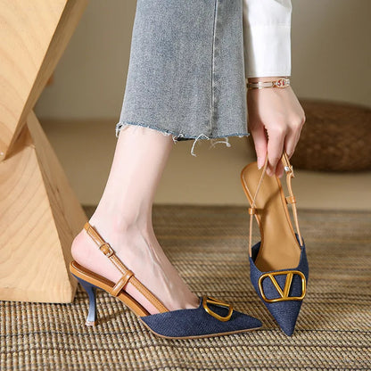 Versatile dress shoes: women's slingback stiletto heels, elegant pointed toe, ideal for parties & events.