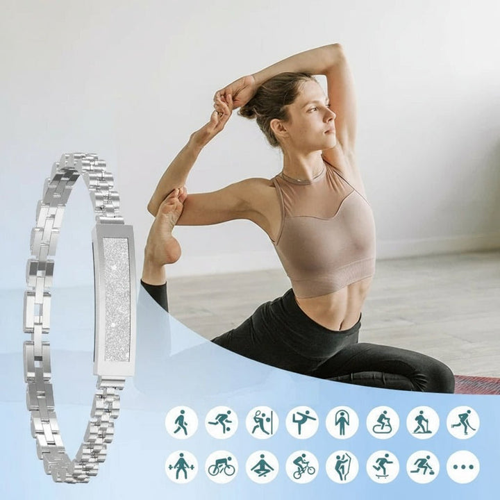 Stylish women's fitness watch with advanced activity monitoring & health tracking features.