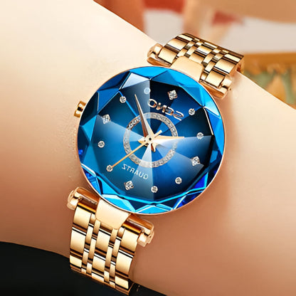 Elegant women's starry stainless steel watch with a captivating gradient dial. Perfect fashion accessory for her.