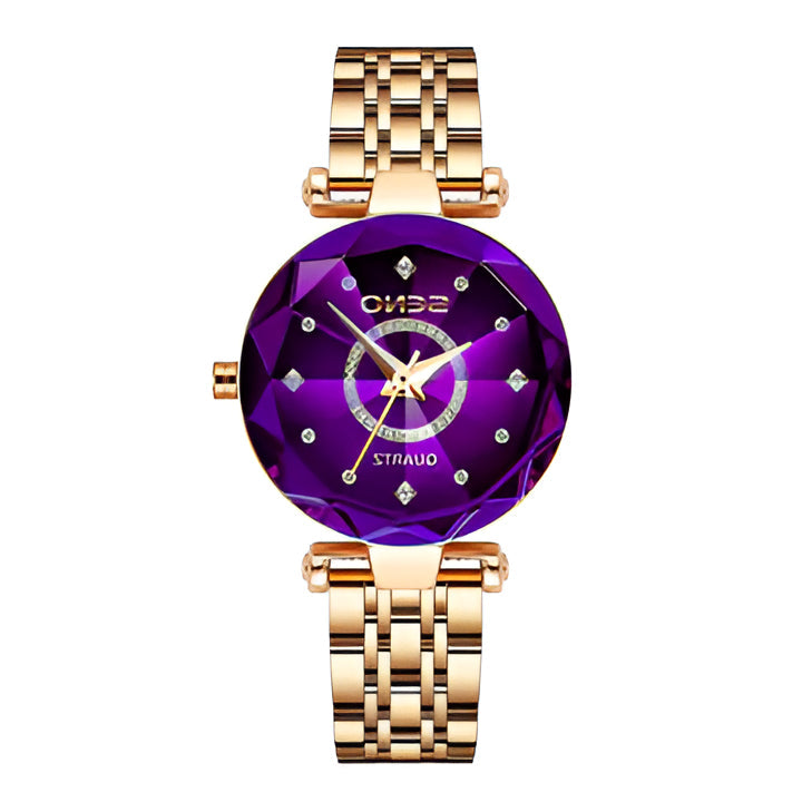 Beautiful women's starry stainless steel wristwatch with a stunning gradient dial. Ideal elegant gift for her.