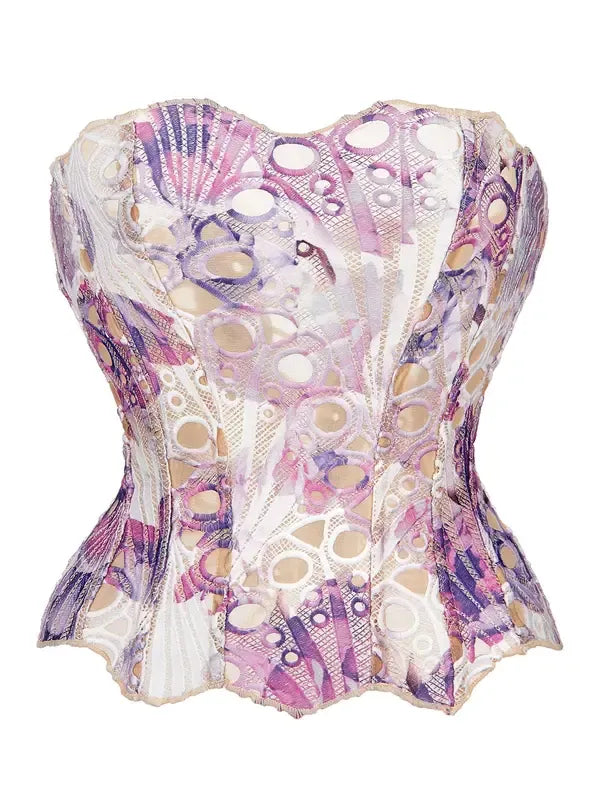 Figure-flattering women's sculpting corset top, strapless design for chic party & evening fashion.
