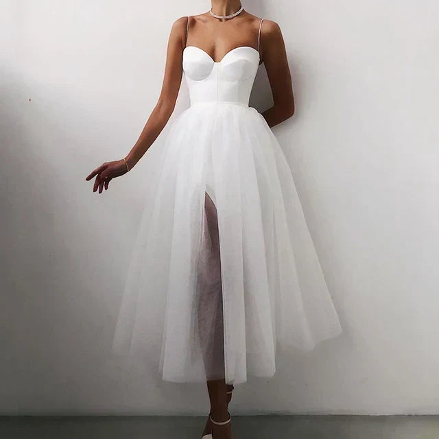 Stunning women's elegant strapless evening gown, a premium formalwear choice for special occasions & sophisticated events.