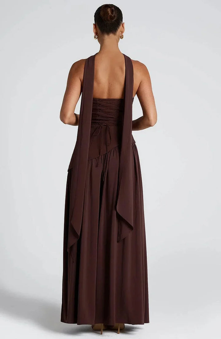 Women's Cocktail Dress: Strapless Maxi with an eye-catching asymmetric hem design.