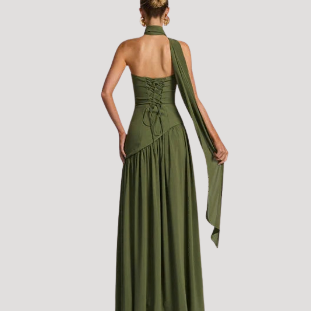 Classic elegant strapless pleated maxi dress for women, black-tie ready.