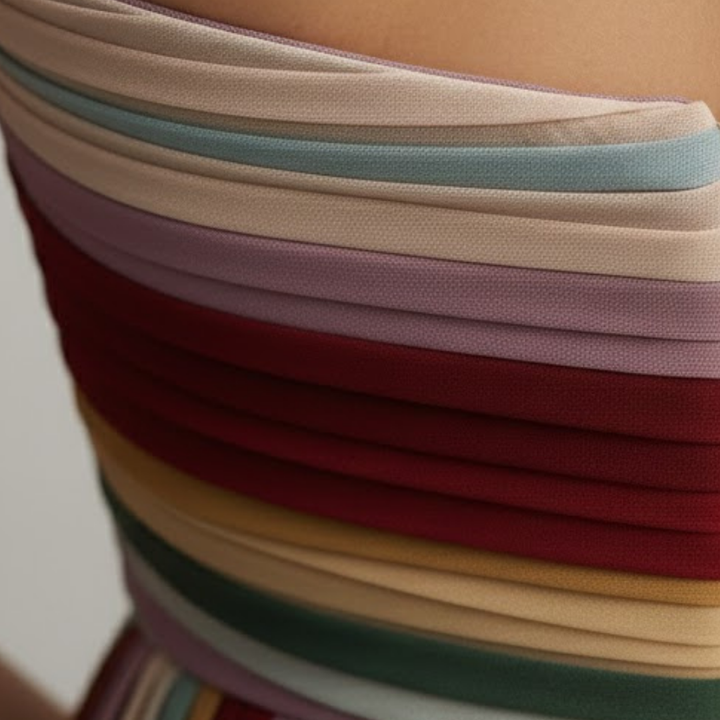 Beautiful women's strapless cocktail dress featuring elegant pleats, perfect for summer nights.