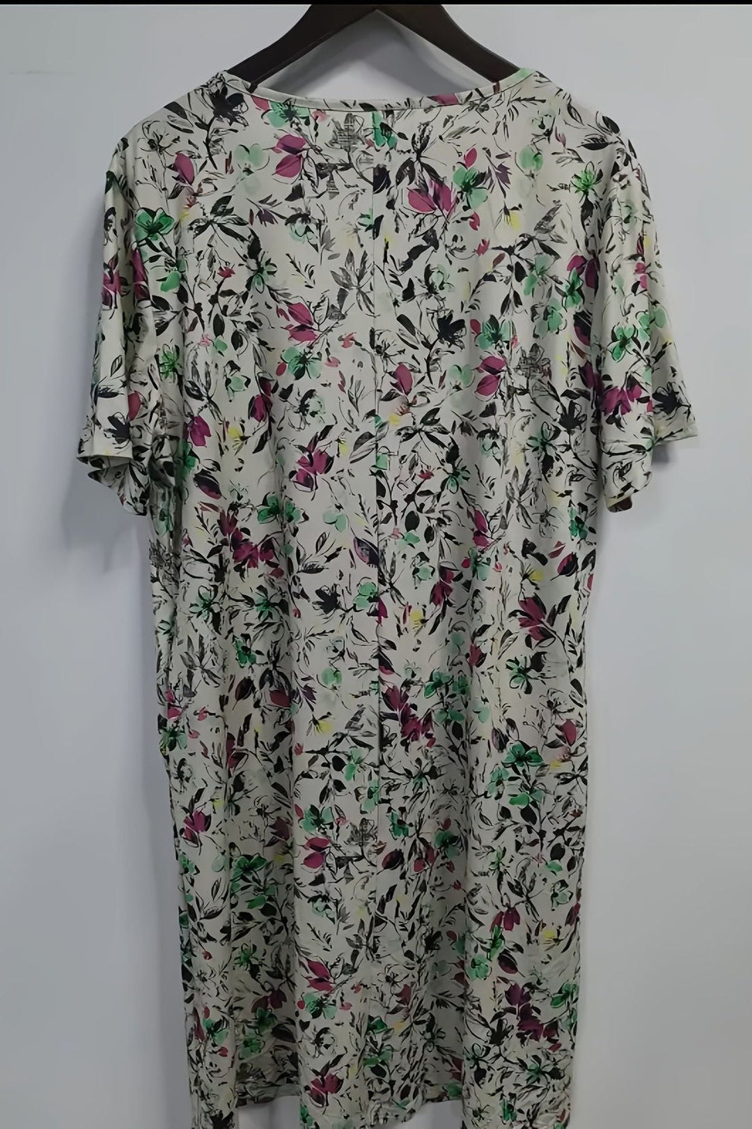 Multicoloured elegant midi dress for women. Structured A-line design, ideal for cocktail parties & occasion wear.
