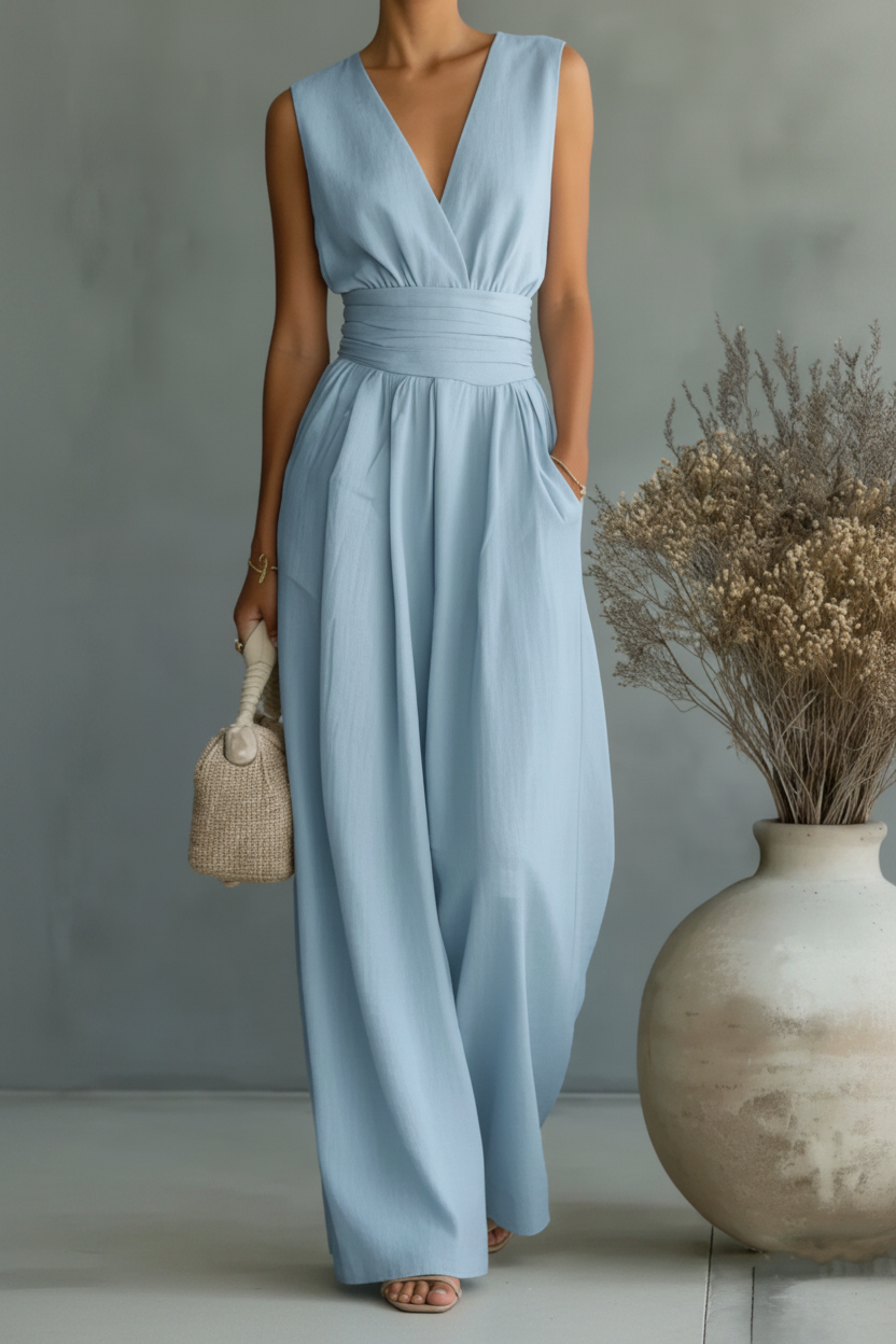 Stylish women's sophisticated co-ord set featuring a chic cross waist, perfect for modern day to night fashion.