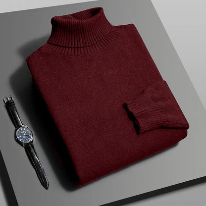Soft knit turtleneck sweater for women. Elegant, cozy, and a stylish layering top for winter fashion.