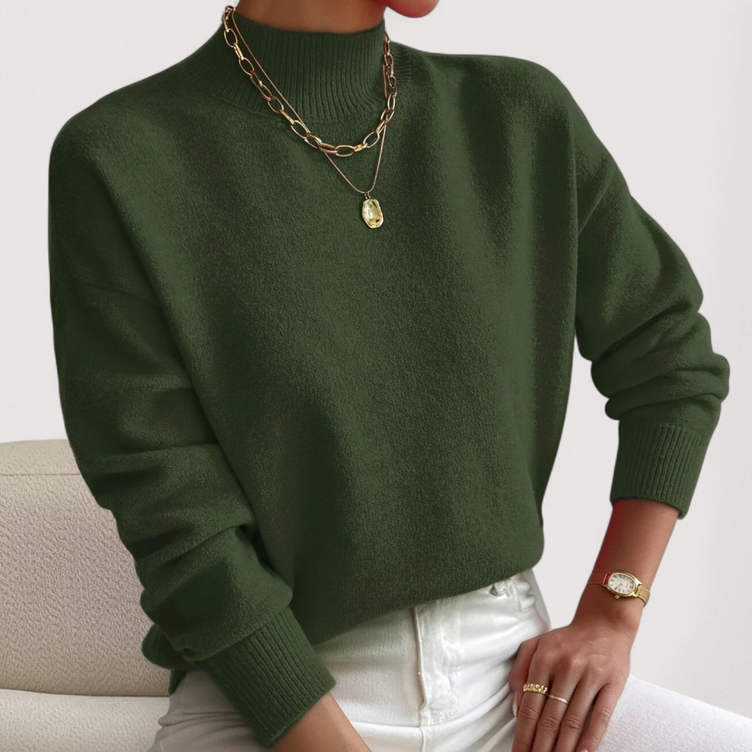 Fall/winter fashion: Women's elegant turtleneck sweater, a comfortable & chic long sleeve knit pullover top.
