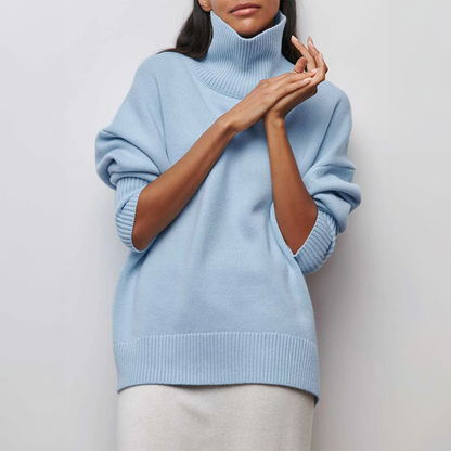 Cozy women's elegant turtleneck pullover, versatile new arrival for winter.