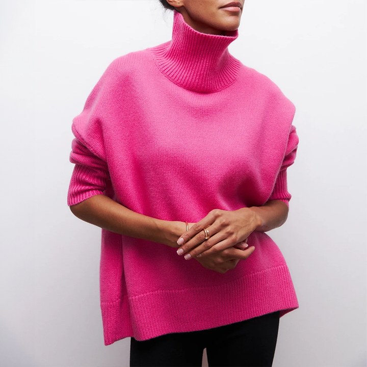 Versatile women's pullover turtleneck sweater for stylish winter outfits.