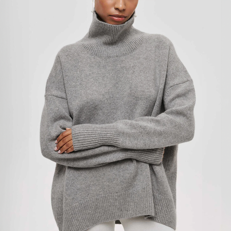 New arrival: Cozy women's long sleeve turtleneck sweater, perfect winter top.