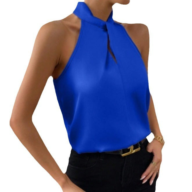 Chic women's apparel: an elegant twist knot top, perfect for casual or formal occasions.
