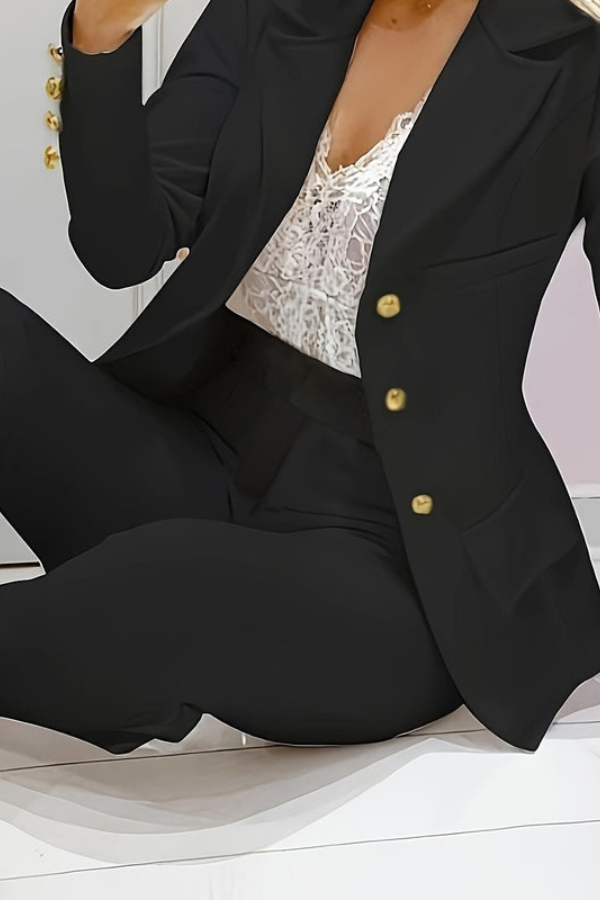 Versatile women's two-piece suit set, great for office wear or special occasions.