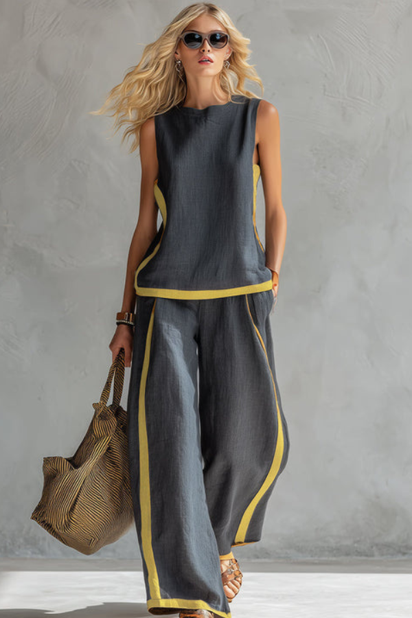 Elegant women's two-piece co-ord set for sophisticated day-to-night versatile fashion.