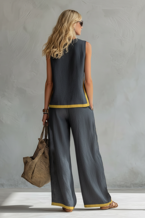 Chic women's matching set, perfect for summer casual wear or an elegant versatile outfit.