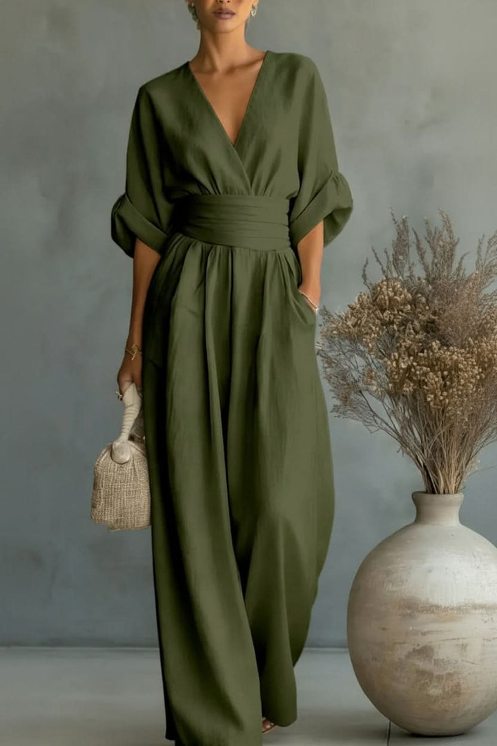 Chic women's vintage jumpsuit for party wear, an elegant one-piece for special occasions. Retro fashion.