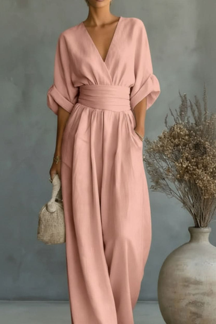 Timeless women's vintage jumpsuit for effortless style. Elegant one-piece fashion with retro chic appeal.