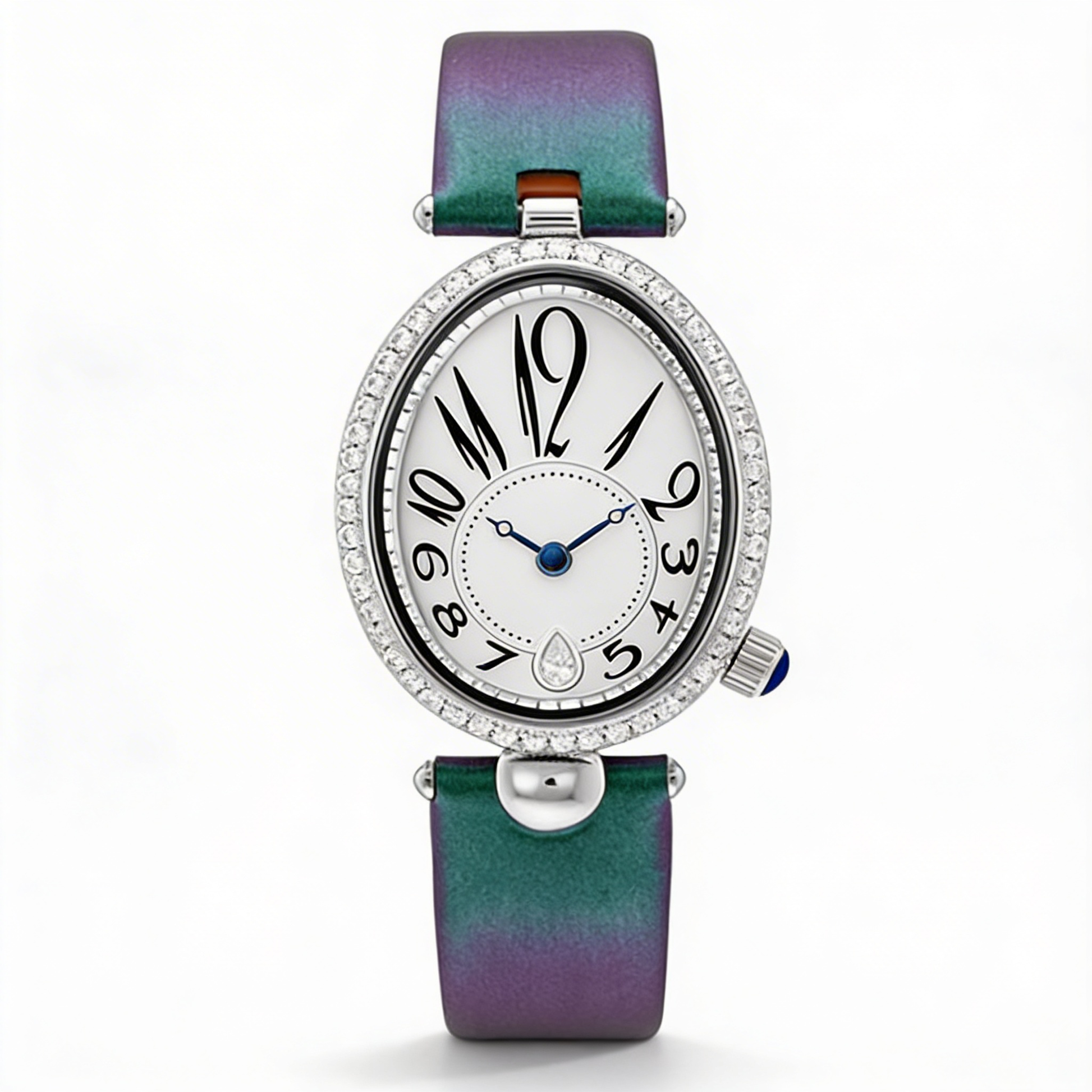 Luxury-look women's elegant oval dial watch with a comfortable leather strap, ideal gift for her.